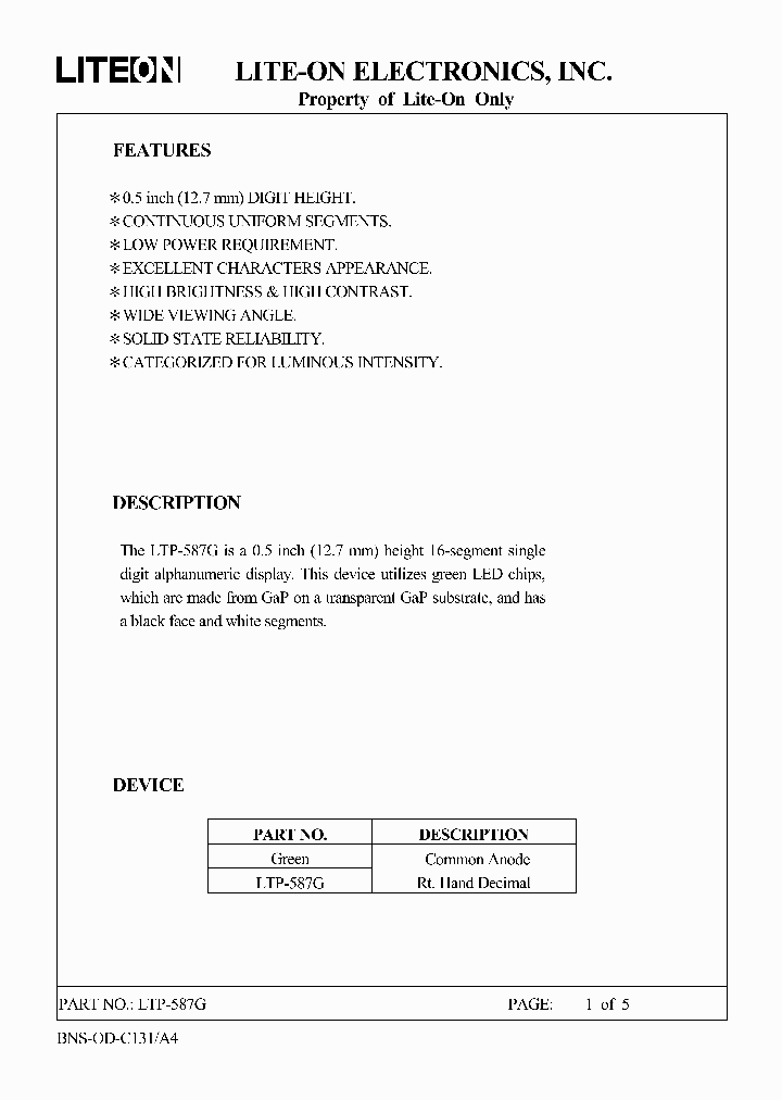 LTP-587G_325551.PDF Datasheet