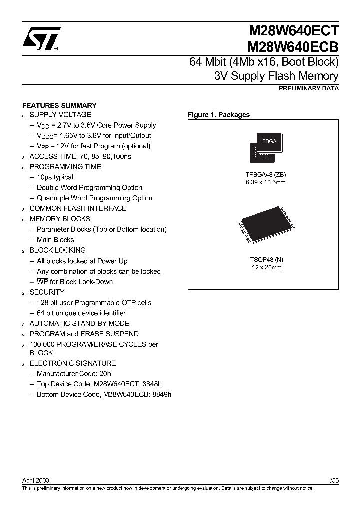 M28W640ECT_197458.PDF Datasheet
