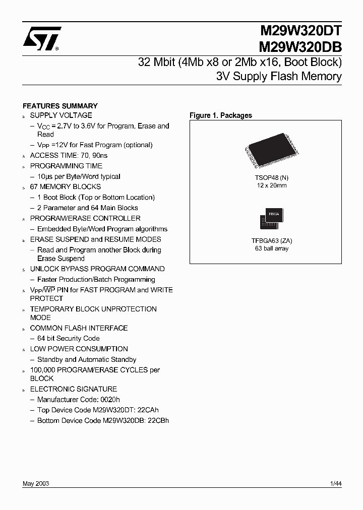 M29W320DB70ZE1_187144.PDF Datasheet