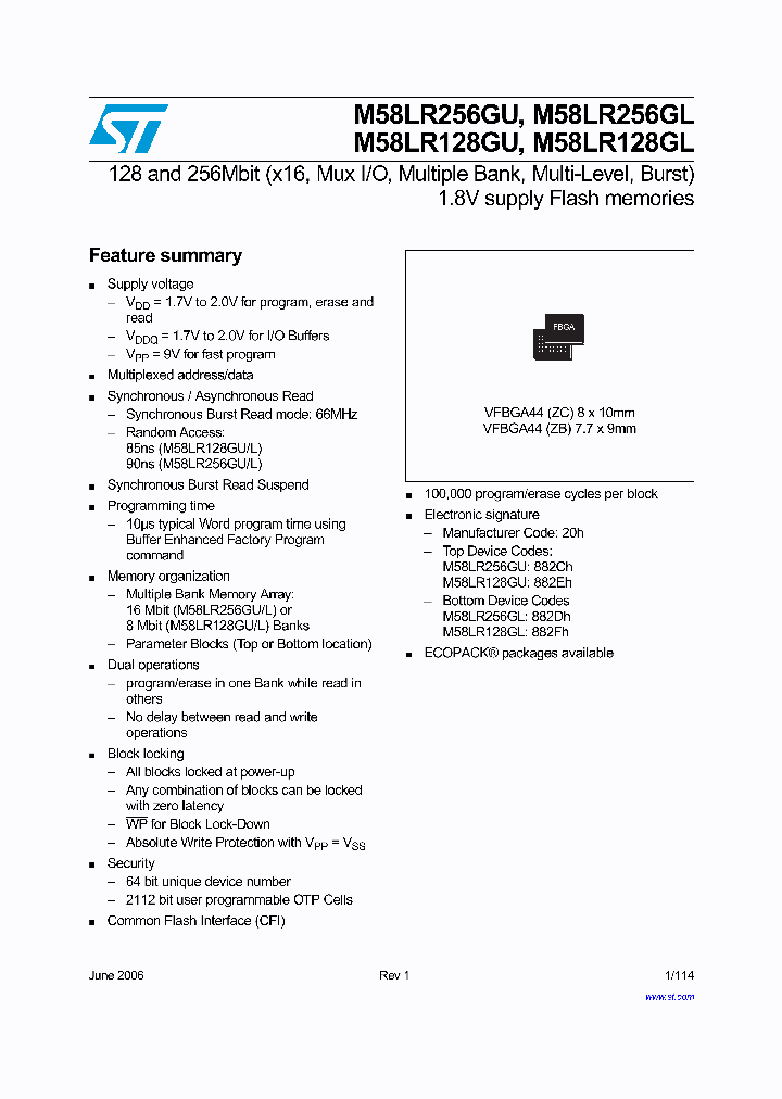 M58LR128GU_338375.PDF Datasheet
