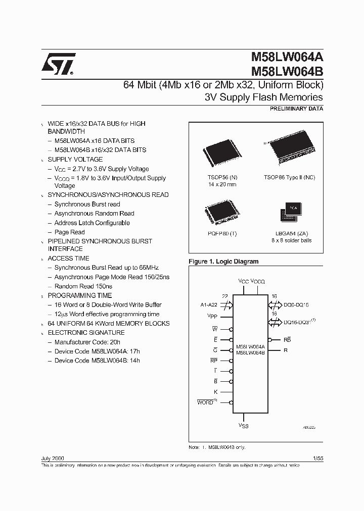 M58LW064B_331573.PDF Datasheet