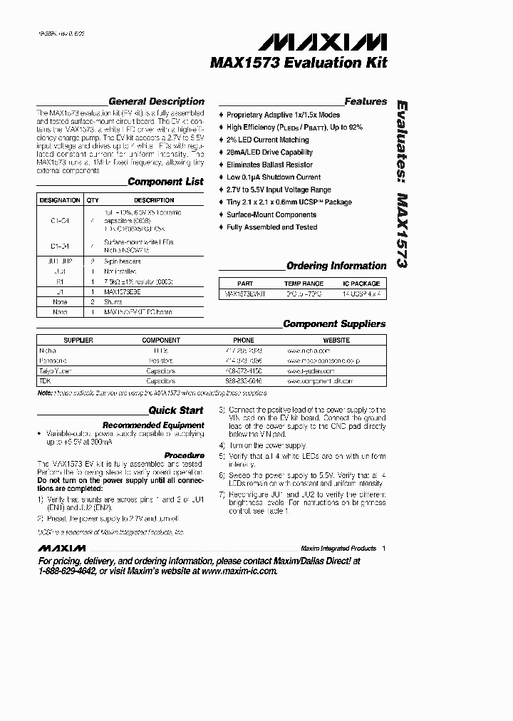 MAX1573EVKIT_314690.PDF Datasheet
