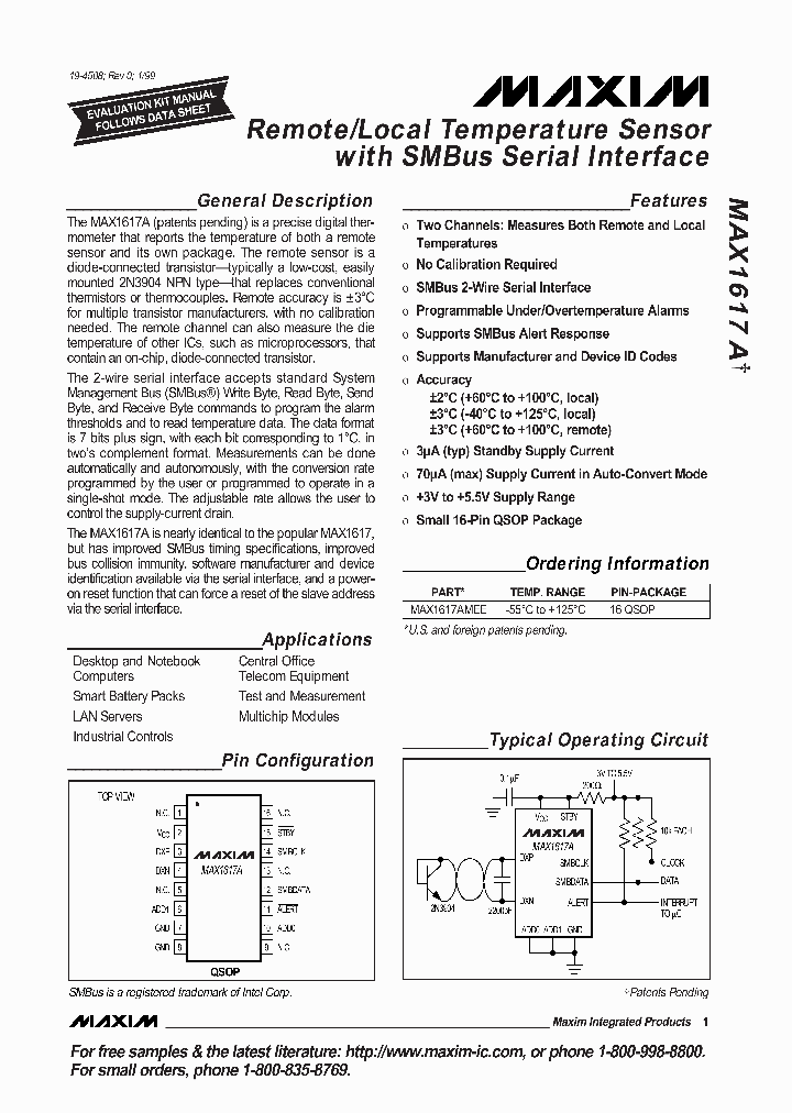 MAX1617A_29489.PDF Datasheet