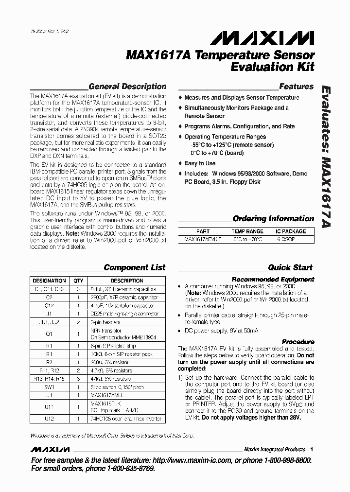 MAX1617AEVKIT_313156.PDF Datasheet
