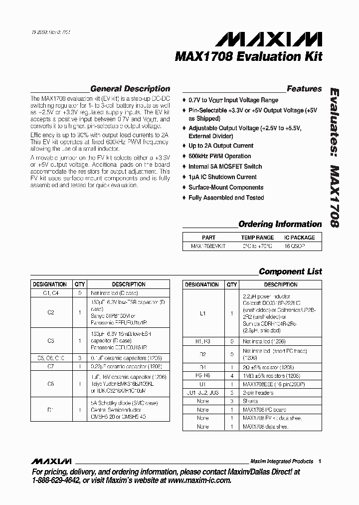 MAX1708EVKIT_343359.PDF Datasheet