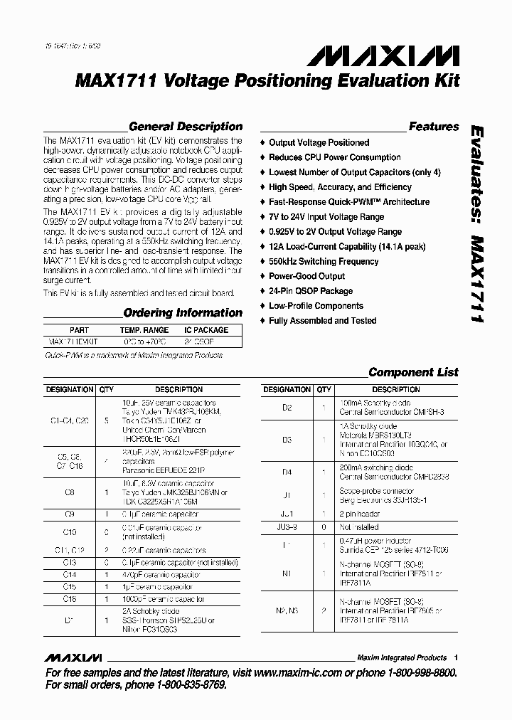 MAX1711EVKIT_337225.PDF Datasheet