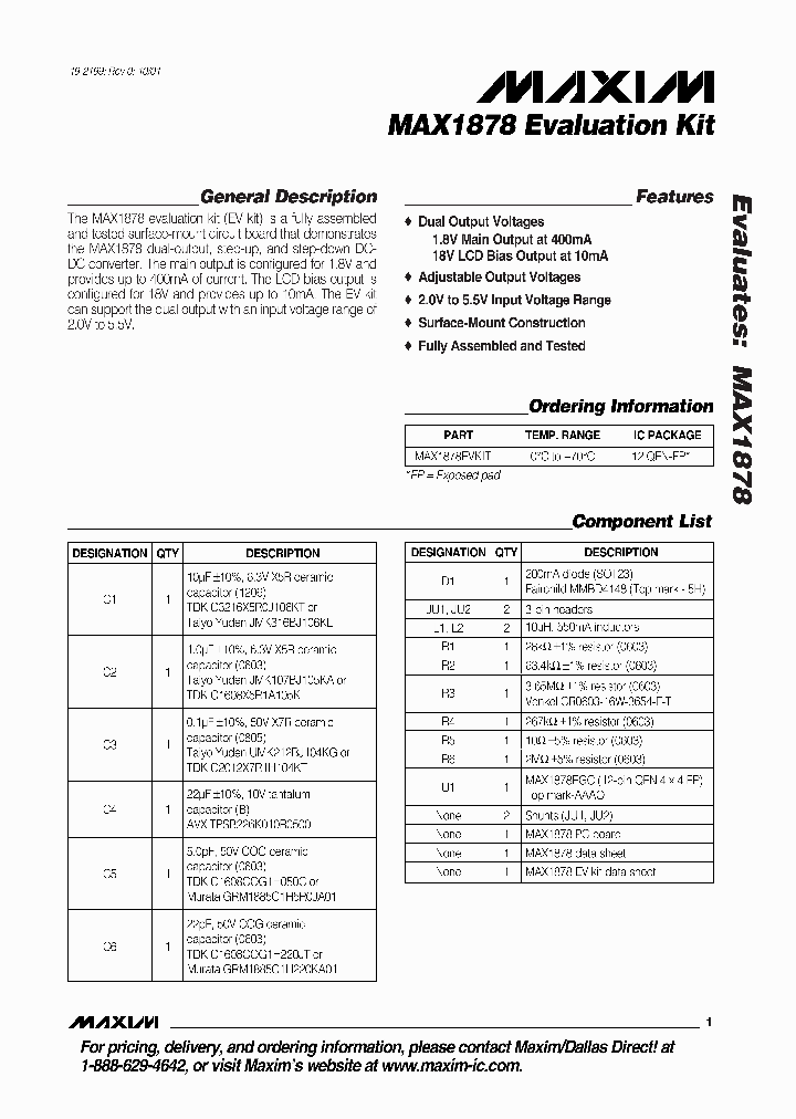 MAX1878EVKIT_323611.PDF Datasheet
