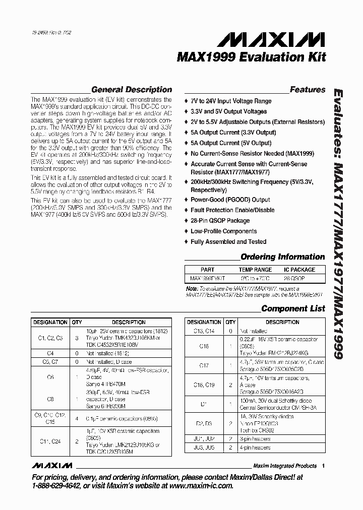 MAX1999EVKIT_341148.PDF Datasheet