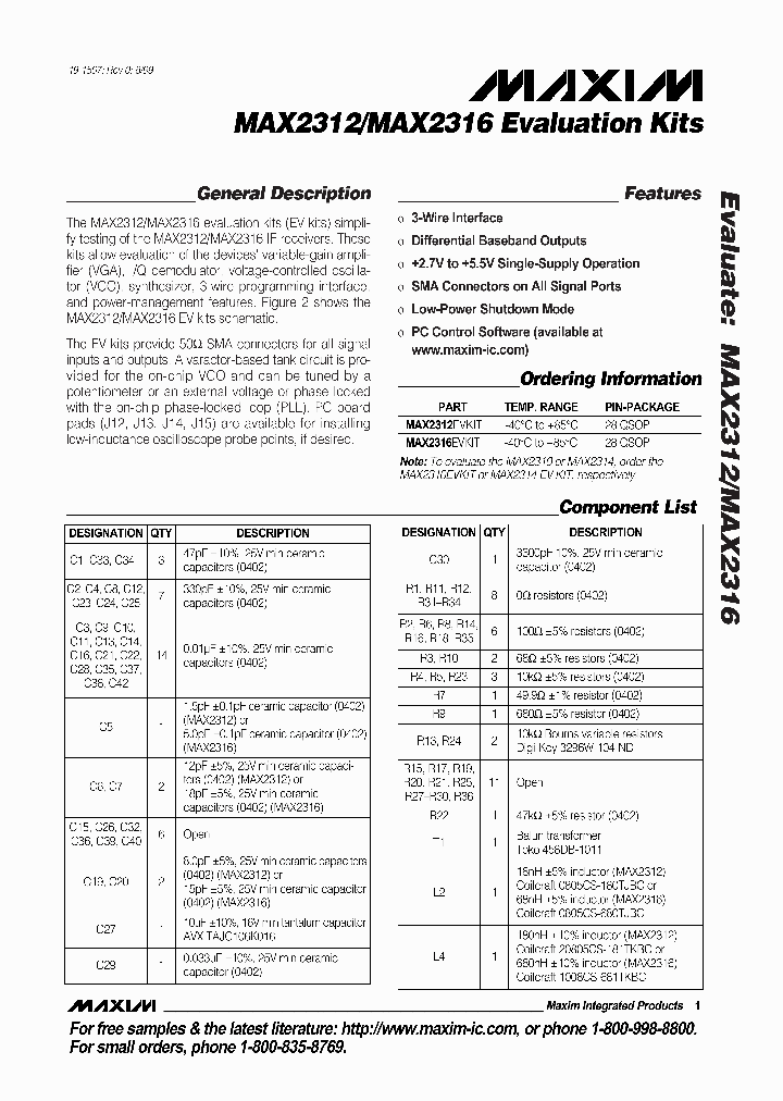 MAX2312EVKIT_281188.PDF Datasheet