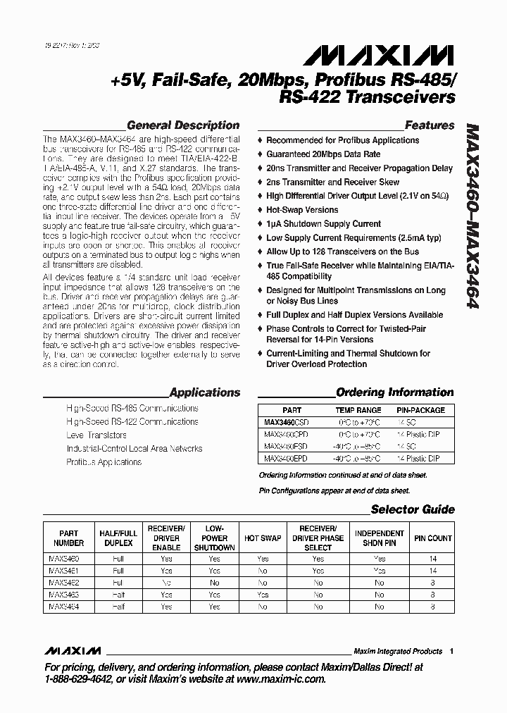 MAX3460_98970.PDF Datasheet
