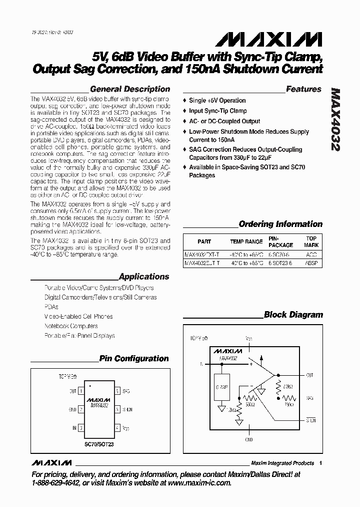 MAX4032_122588.PDF Datasheet