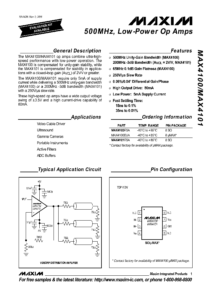 MAX4100_91641.PDF Datasheet