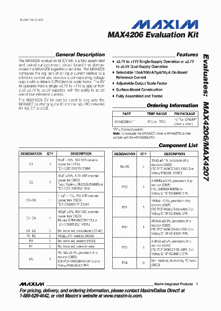 MAX4206EVKIT_191696.PDF Datasheet