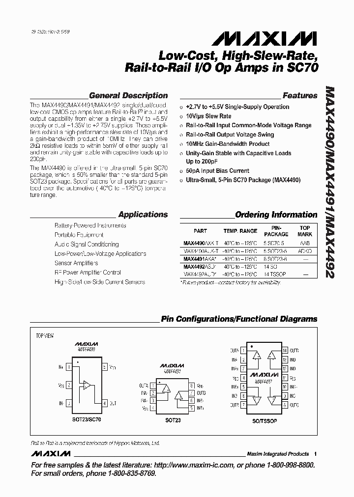 MAX4492_339533.PDF Datasheet