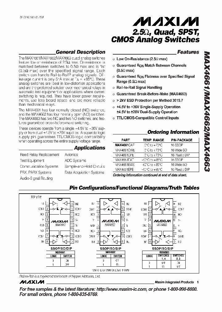 MAX4661_116220.PDF Datasheet