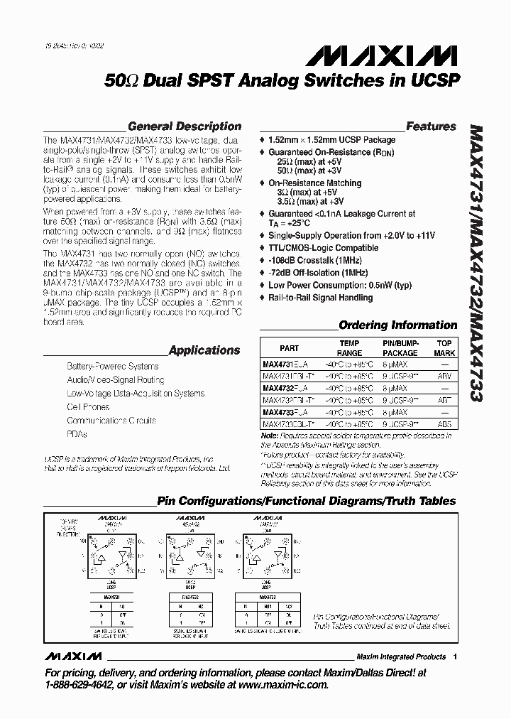 MAX4731_188382.PDF Datasheet