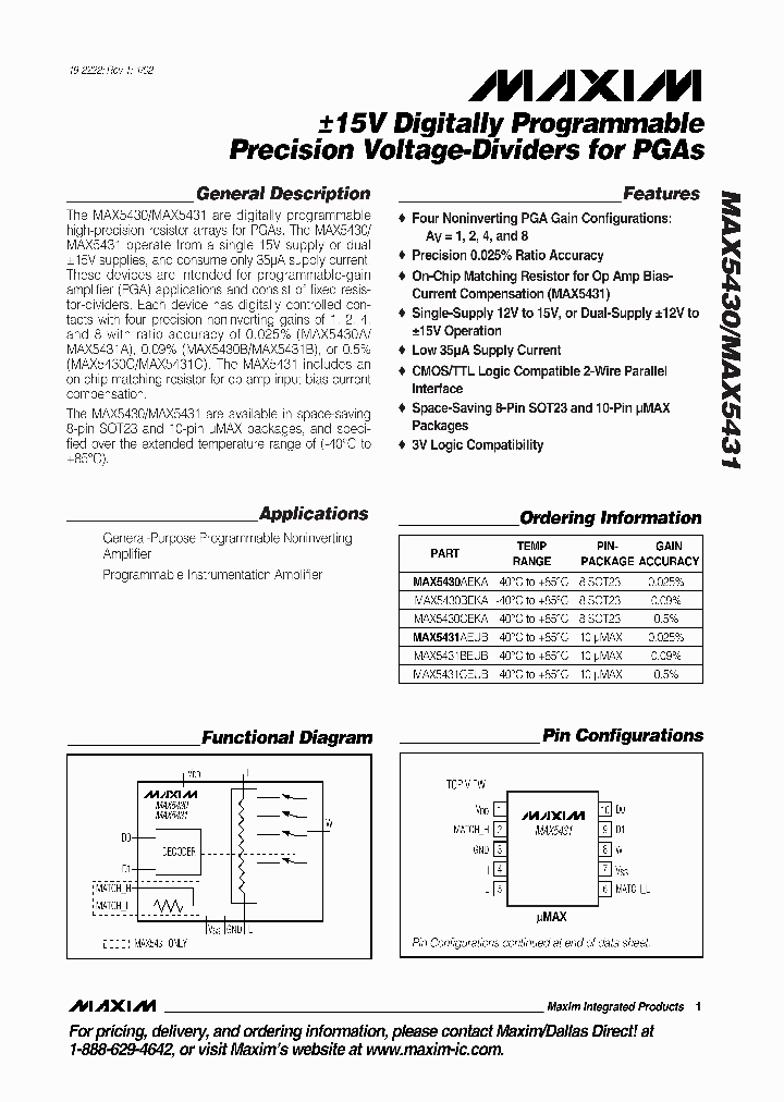 MAX5431_325892.PDF Datasheet