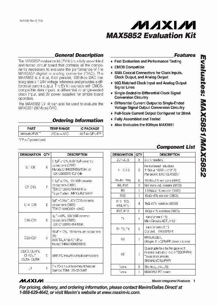 MAX5852EVKIT_377509.PDF Datasheet