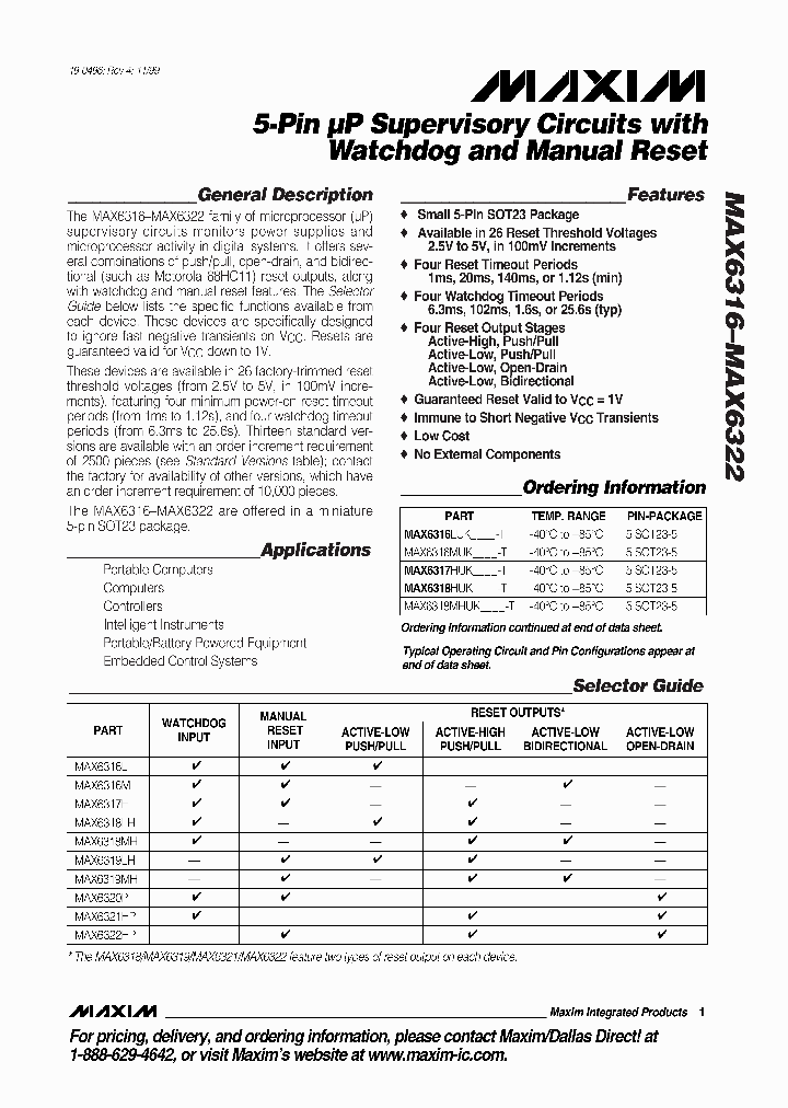 MAX6316LUK29CY_200699.PDF Datasheet