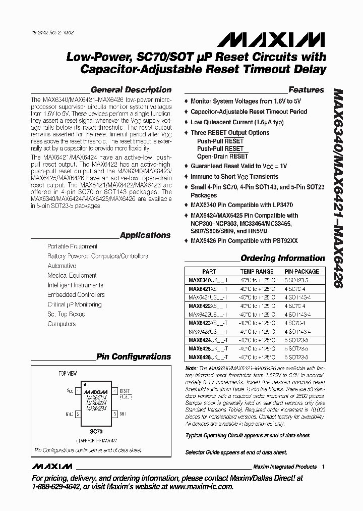MAX6423_281945.PDF Datasheet