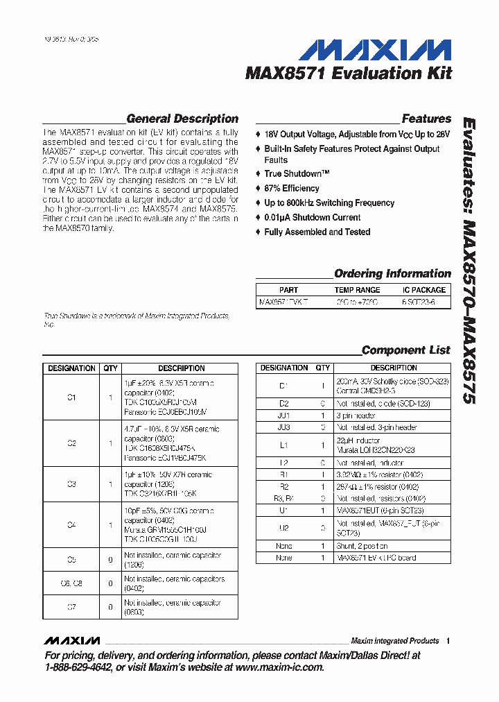 MAX8571EVKIT_332063.PDF Datasheet