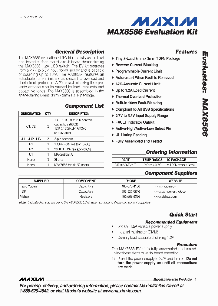 MAX8586EVKIT_324867.PDF Datasheet