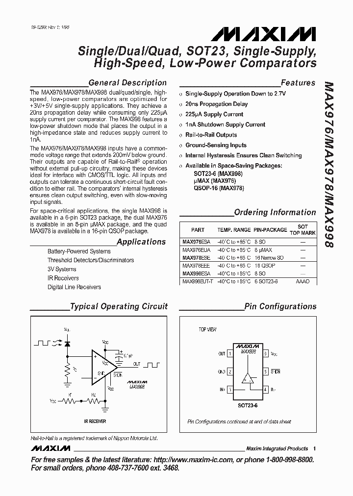 MAX976_49331.PDF Datasheet