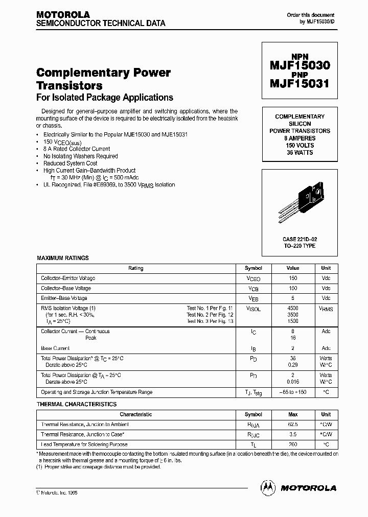 MJF15030_368033.PDF Datasheet
