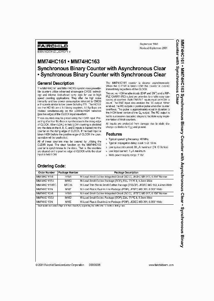 MM74HC161_309875.PDF Datasheet