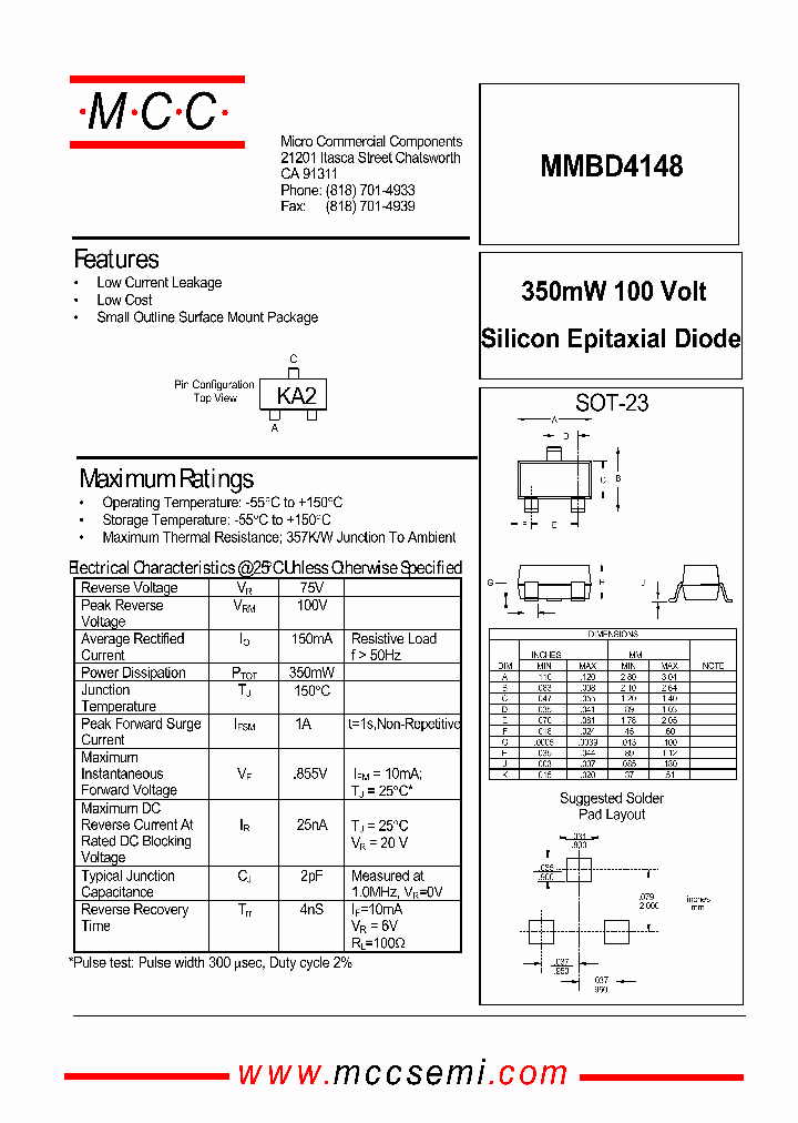 MMBD4148_344400.PDF Datasheet