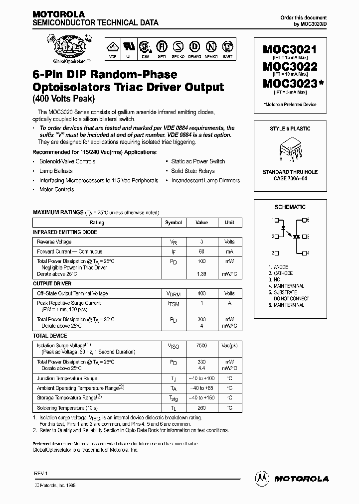 MOC3020_113906.PDF Datasheet