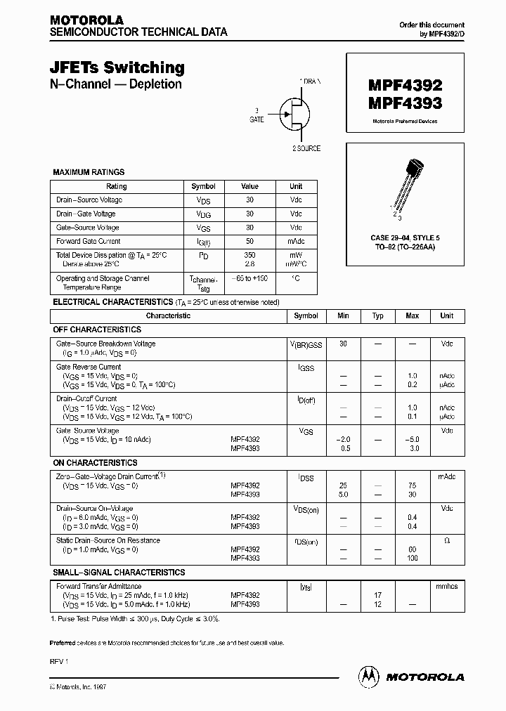MPF4392_309263.PDF Datasheet