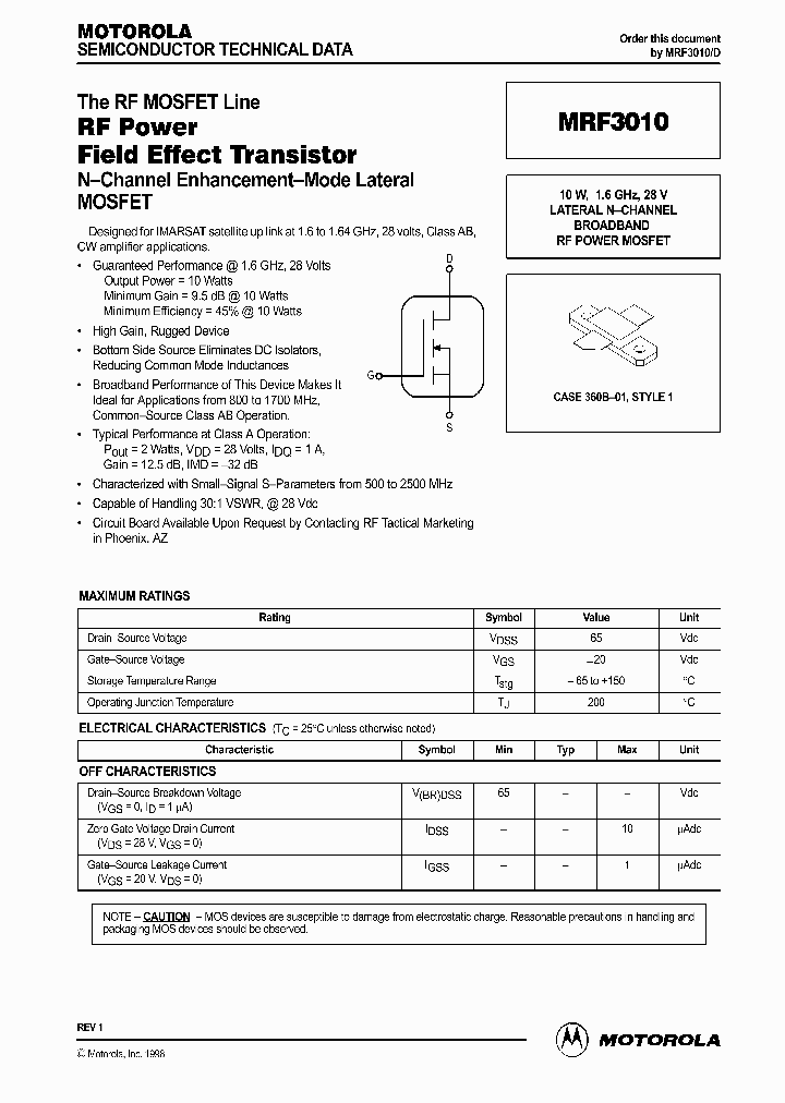 MRF3010_358269.PDF Datasheet
