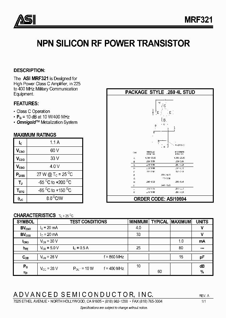MRF321_358222.PDF Datasheet