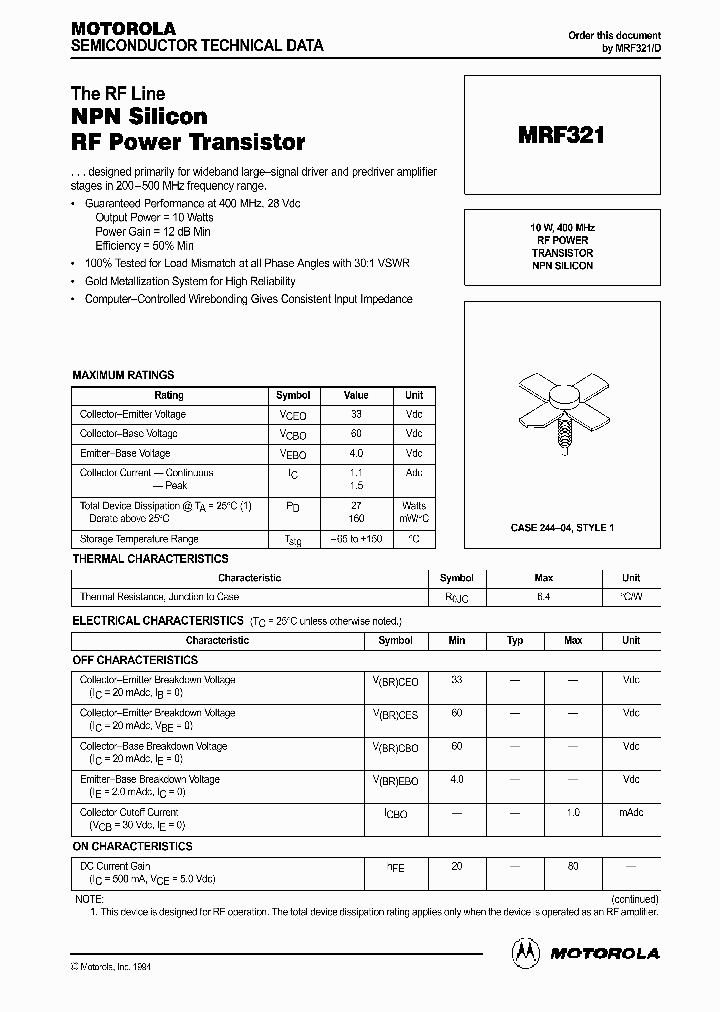 MRF321_361439.PDF Datasheet