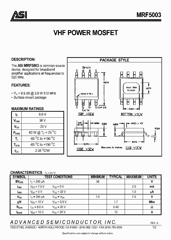 MRF5003_200970.PDF Datasheet