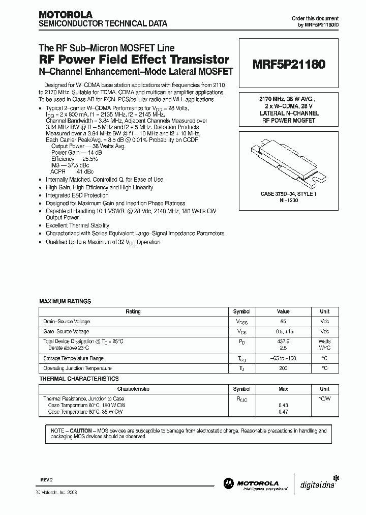 MRF5P21180_357372.PDF Datasheet