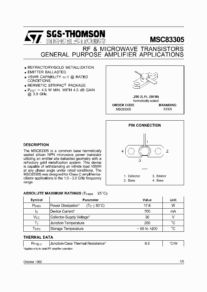 MSC83305_313482.PDF Datasheet