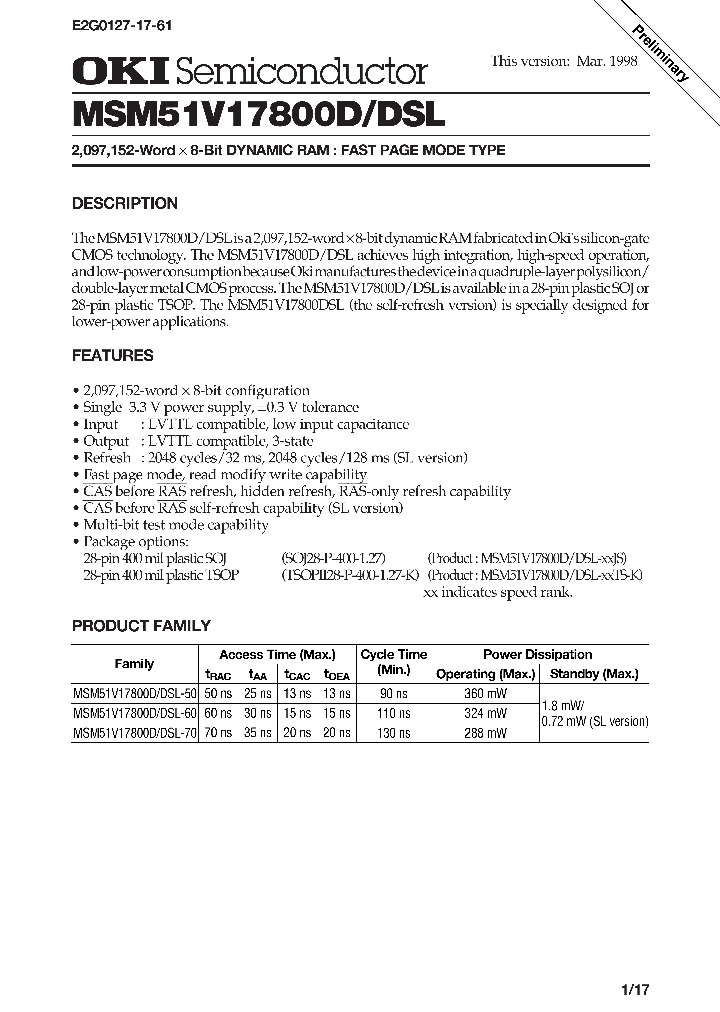 MSM51V17800DSL_322542.PDF Datasheet