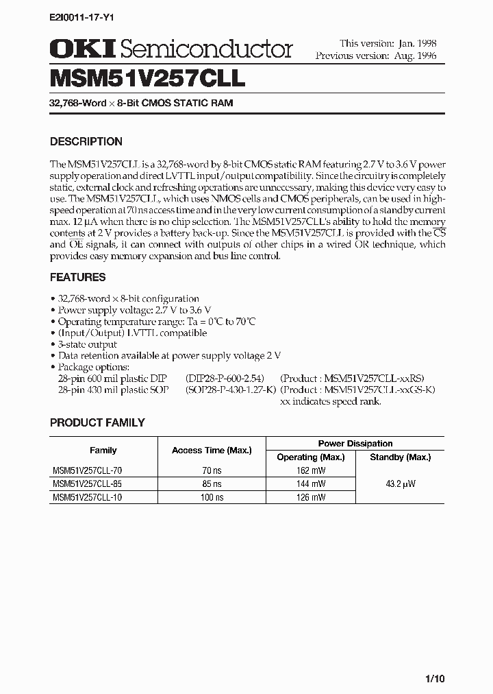 MSM51V257CLL_385214.PDF Datasheet