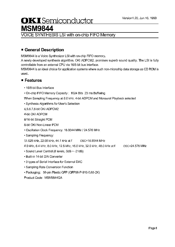 MSM9844_318087.PDF Datasheet