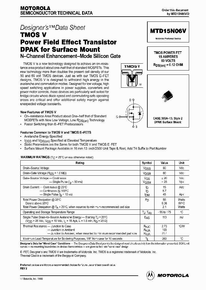 MTD15N06_177197.PDF Datasheet