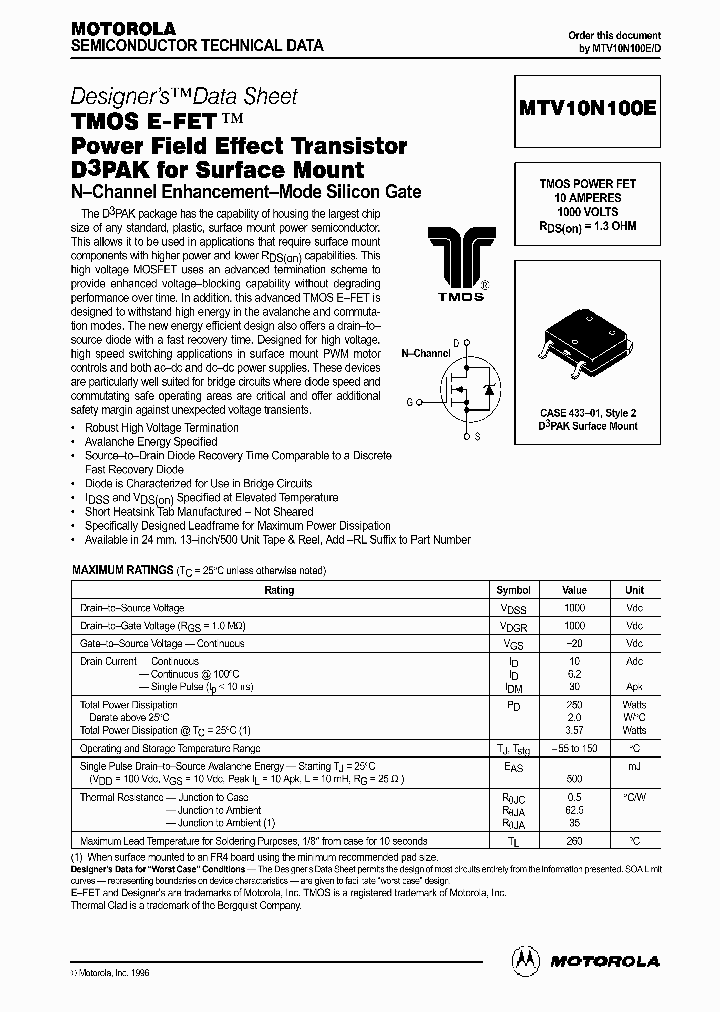 MTV10N100ED_357724.PDF Datasheet