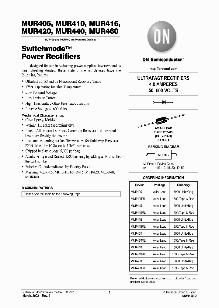 MUR460_196720.PDF Datasheet