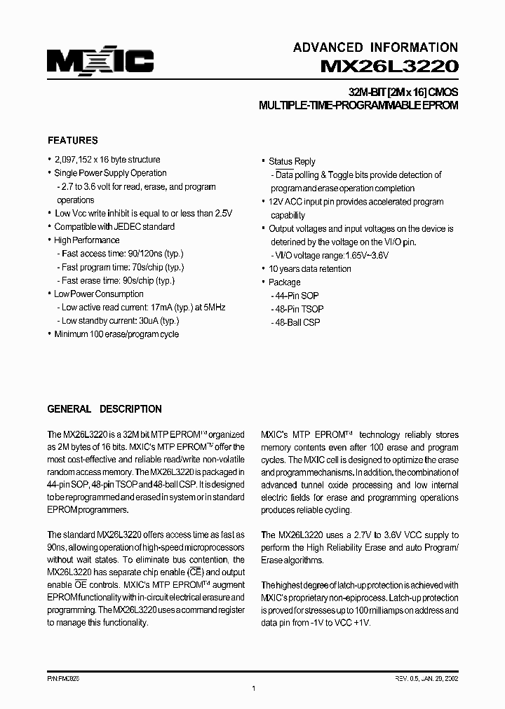 MX26L3220_317137.PDF Datasheet