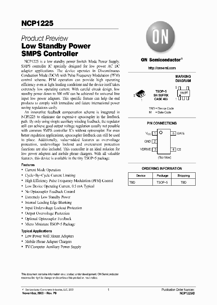 NCP1225_324556.PDF Datasheet