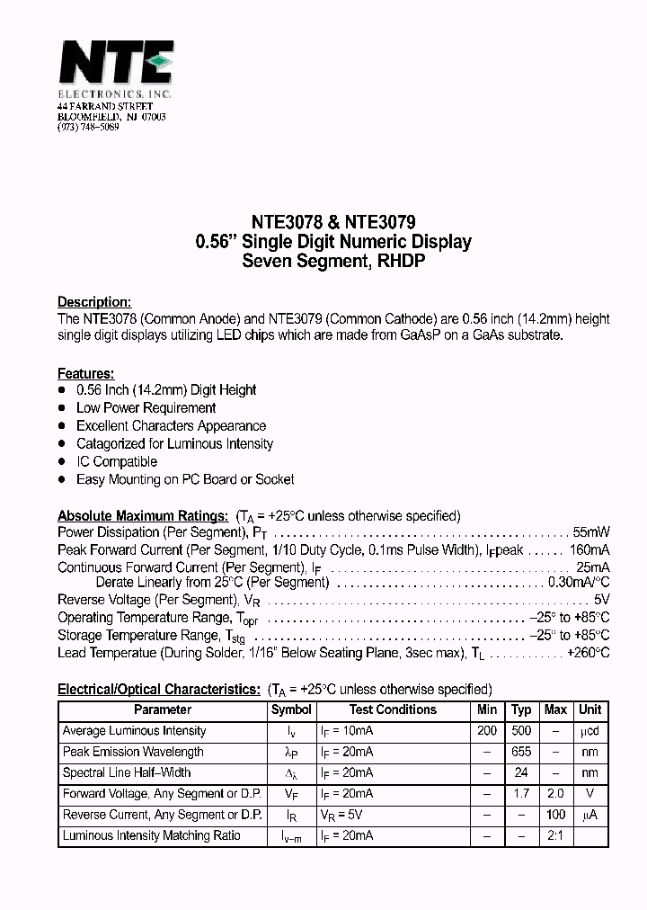 NTE3079_320362.PDF Datasheet