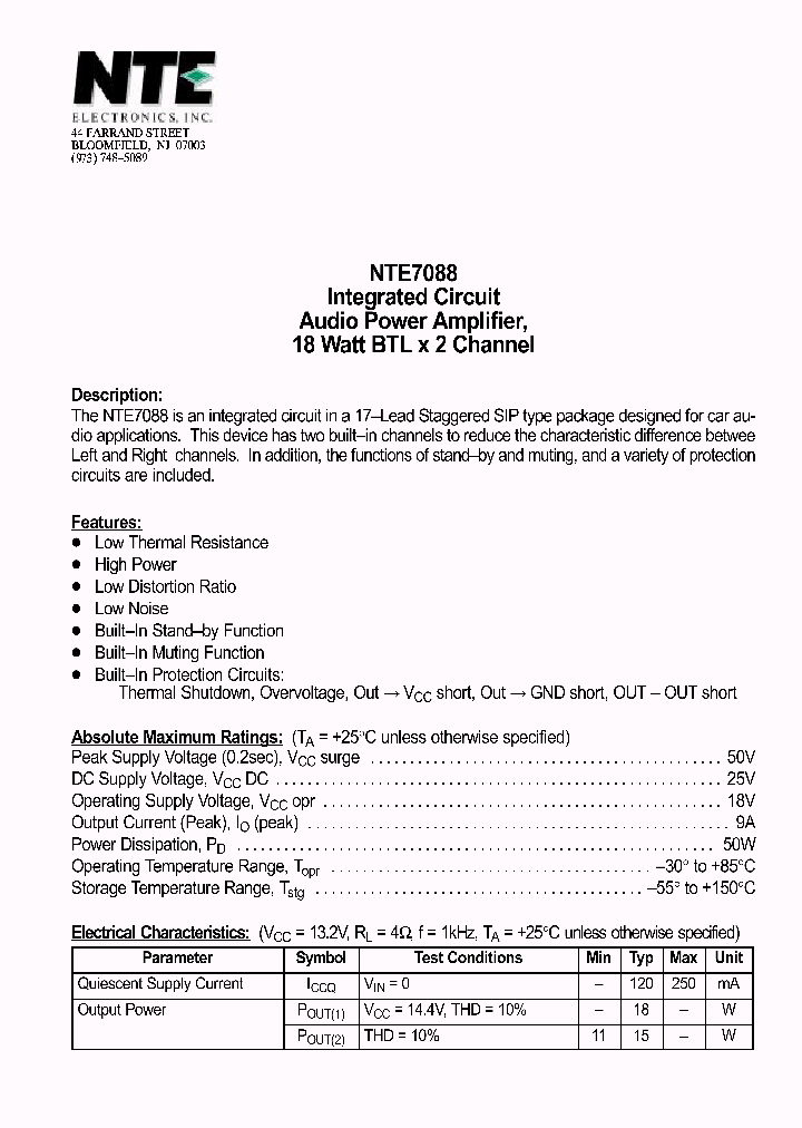 NTE7088_380924.PDF Datasheet