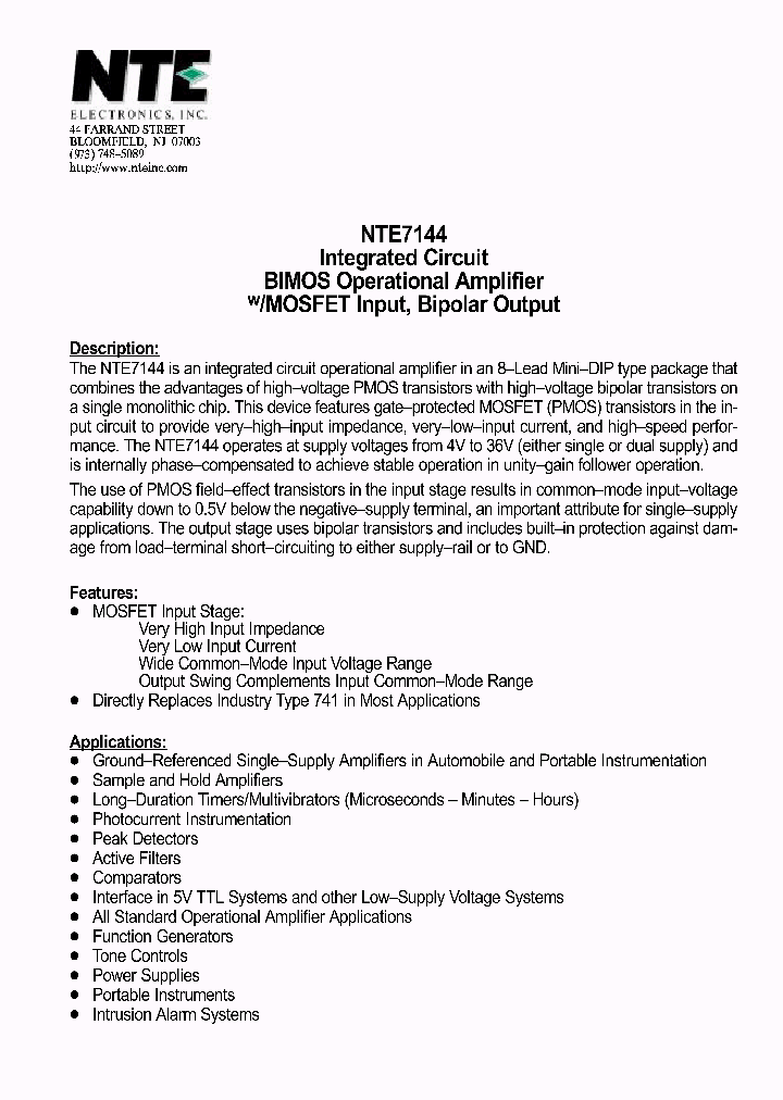 NTE7144_334511.PDF Datasheet