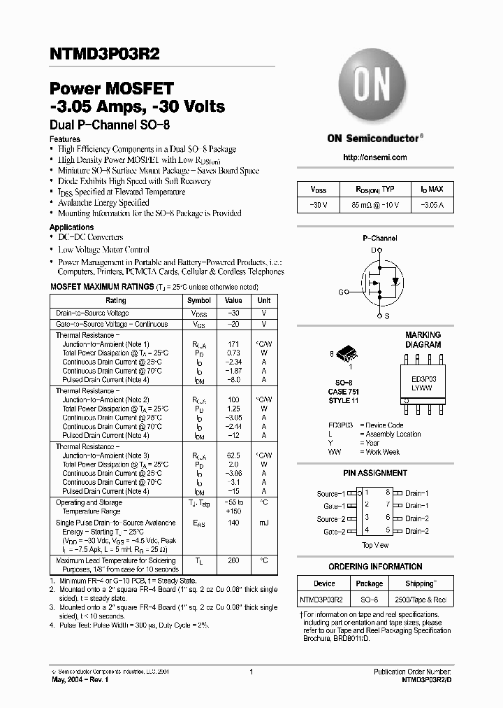NTMD3P03R2_357894.PDF Datasheet